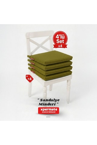 Xpermate 4'lü Sandalye Minderi Su İtici Kumaş 40 x 40 CM Yeşil