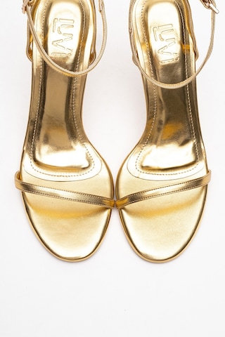 Jasmin Altın Cilt Tek Bantlı Kadın Topuklu Ayakkabı Altın