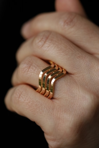 Yenigün Kuyumculuk 14 Ayar Altın Zikzak Modeli 4 Sıra Ajda Yüzük Yzk59883