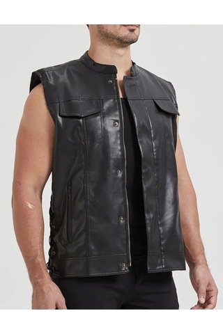 Cooper Yelek Yanlardan Bağlama Ayarlı Ve Fermuar Kapamalı Siyah