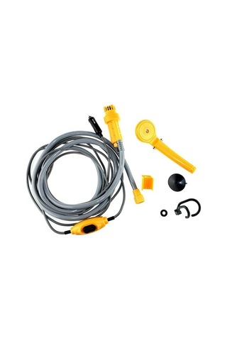 Tongxida Bosphorusboutique Taşınabilir Su Sigara Seti, 12v Sarı Kamp Kablo, Duş Çakmağı Açık 6 2.5l Sarı