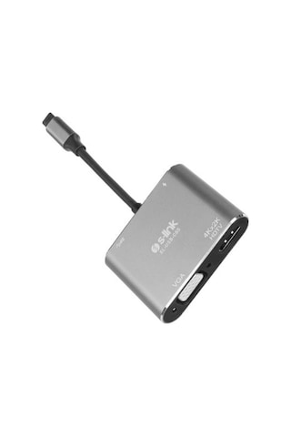 S-link Sl-usb-c85 4 İn 1 Type C To, Pd+hdmı+vga+usb3.0 Çevirici Hub Adaptör