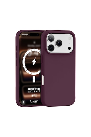 Buff Apple iPhone Uyumlu 18 Pro Max/17 Pro Max Magsafe Rubber Fit Kılıf Dark Cherry Kiraz
