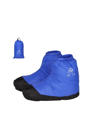 Xindoker Kışlık Isı Sağlayan Su Geçirmez Dışarıda/içeride Kullanıma Uygun Kaymaz Tabanlı Beyaz Ördek Yünlü Ayaklıklar - Mavi L Boy Mavi