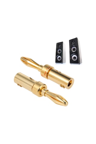 Mufunye 5 Çift 24k Altın Kaplı Muz Şarjı, Ses-video Amfi Hoparlör Kabloları İçin Dayanıklı Bağlayıcı