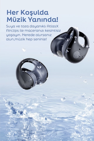Spovan Atlasx Airclips Bluetooth 5.3 Ows Kablosuz Kanca Kulak İçi Kulaklık