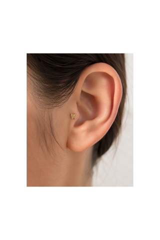14 Ayar Altın Kelebek Model Taş Detaylı Tragus Piercing Küpe Diğer