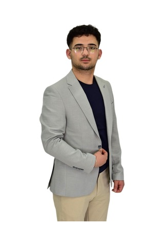 Erkek Gri Tek Spor Ceket Çift Yırtmaçlı Bgl-st04465 Gri