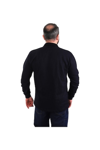 Eser - Erkek Polo Yaka Sweatshirt - Cepli - Lacivert