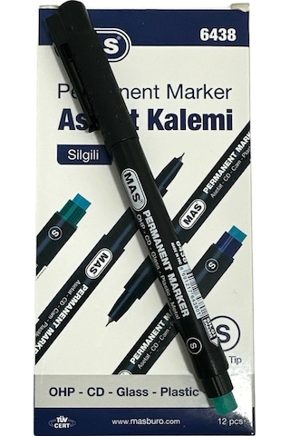 Mas Permanent Cd Kalemi S Siyah 12 Adet Siyah