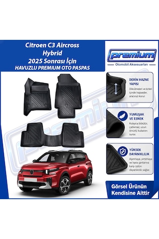 Citroen C3 Aircross Hybrit Paspas Araca Özel Hybrid Paspas 2025 Sonrası Derin Havuzlu Premium Oto Paspas