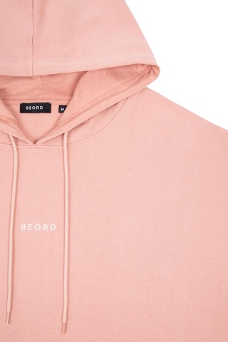 Beord Pembe %100 Pamuk Kapüşonlu Sweatshirt Bhd1-137