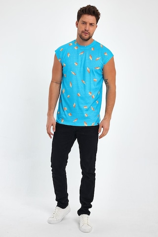 Alexander Gardi Alexandergardı Yırtmaçlı Desenli Kolsuz T-shirt B23-00135 001