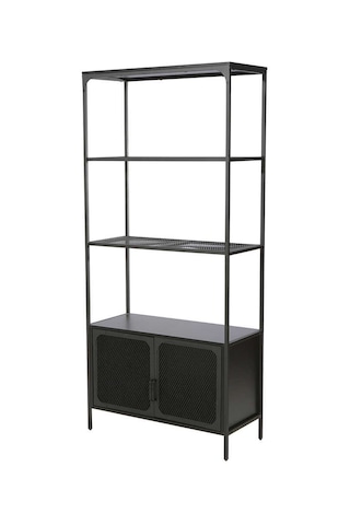 Adore Gaming Cage Metal Kitaplık - Siyah 80x177x36 Cm