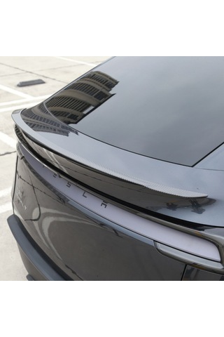 Tesla Juniper Arka Tampon Pro Tip Spoyleri Spoiler Parlak Karbon Kaplama Siyah