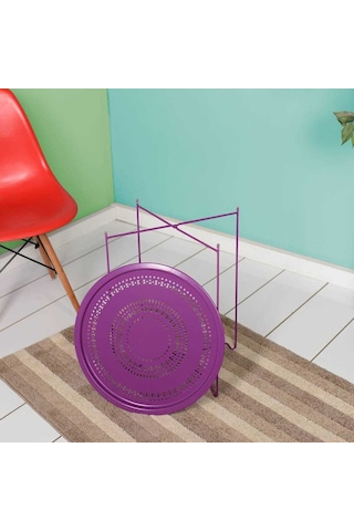 Handy Mate Vergo Tepsi Ve Sehpa - Mor Mor