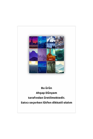 12 Parça Renkli Ağaç Ve Dağ Manzara Resimleri Çerçeve Görünümlü Mdf Tablo Duvar Süsü Hediyelik Eşya Çok Renkli - 670750571 Çok Renkli