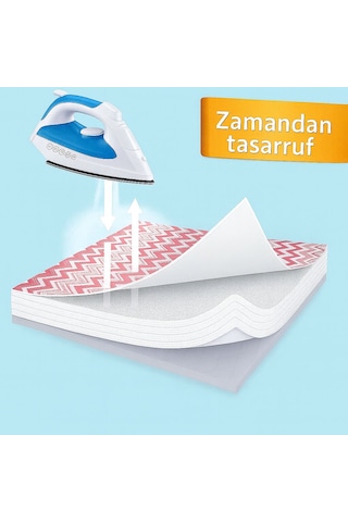 Ütü Masası Kılıfı Keçeli Pembe Zikzak Desen Battal Boy Xxl Pamuklu Yanmaz Üretim Açık Pembe