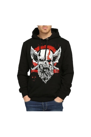 Bant Giyim - God Of War Siyah Kapüşonlu Sweatshirt
