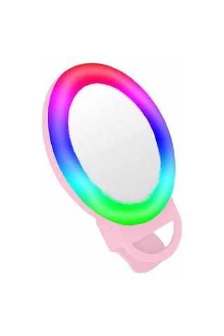 Şarjlı Aynalı Rgb Renkli Ring Light Selfie Işığı