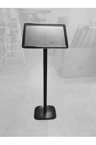 A3 Siyah Renk Ayaklı Alüminyum Yönlendirme Menü Panosu Yönlendirme 30x42x110cm