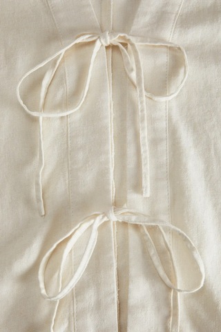 Jjxx Kadın Jxbreeze Bağlama Detaylı Keten Gömlek 12270942 Ekru Ekru