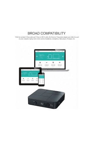 Anunnaki Bluetooth 5.0 Ses Alıcı Verici Aux Rca Usb Stereo Kablosuz Mikrofonlu Araba Tv Pc Rx Tx Receiver