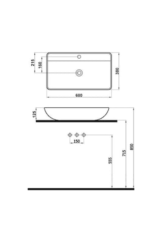 Newarc Domino 5019BT Tezgah Üstü Batarya Deilkli Lavabo