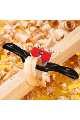 Kangvka Kırmızı-siyah 51mm Bıçaklı 9 İnç Ahşap Kenar Düzeltme Rende, El Yapımı Marangoz Aleti