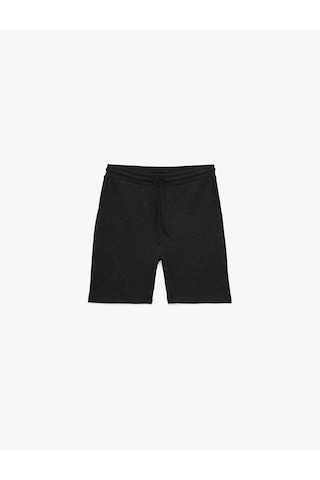 Koton Regular Fit Cepli Bermuda Beli Bağcıklı Şort Antrasit 6sam40009mk