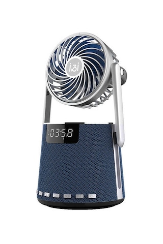 Soaiy K8 Kablosuz Bluetooth Hoparlör & Çıkarılabilir Mini Vantilatör - Dijital Gösterge - FM Radyo - ZORE-219767