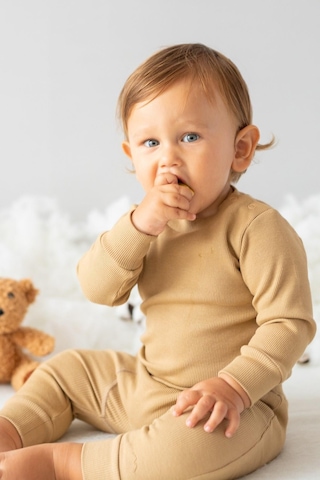 Gots Sertifikalı %100 Organik Pamuk İkili Takım 0 - 4 Yaş - 5546 - Bej