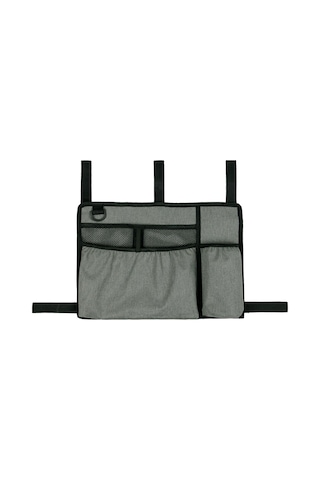 Padalink Gri Okse Kumaşı Sandalye Çantası - 5 Yapıştırıcı Kayışlı, Bardak Tutuculu, Çok Cepli, Yüksek Kapasite, Kolay Erişim Gri