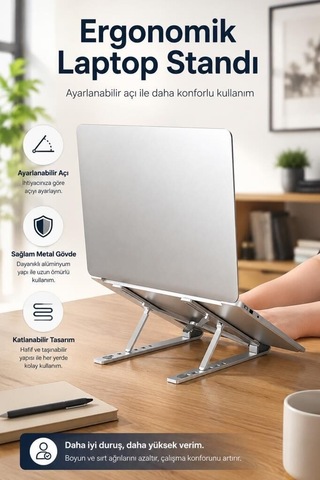 Özel Seri Bilgisayar Tutucu Tablet Çalışma Masası Laptop Standı Jx18 Gümüş