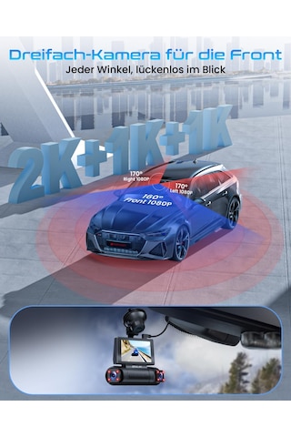360 Araç Kamerası, 4 Kanallı Kablosuz 2k Araç Kamerası, 2k+1080p 3 Çözünürlük, Entegre Wi-fi Ve Uygulama, G-sensörü, 8 Ir Gece Görüş Led'i, Dahil. 64gb Sd Kart