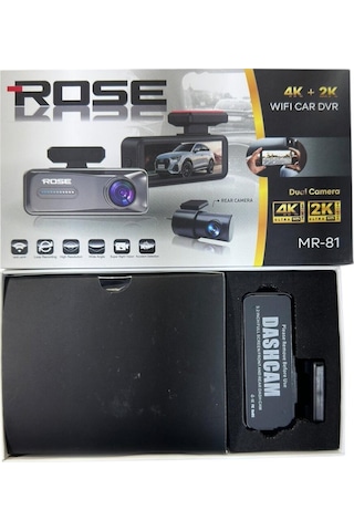 Rose Mr-81 2 Kameralı Led Ekranlı Gece Görüşlü 4k+2k Araç İçi Ve Arka Wi-fi Uzaktan İzleme Kamera 7"
