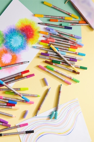 Faber-Castell Çift Taraflı Keçeli Kalem 10 Renk, Kalın ve İnce Uçlu, Canlı Renkler, Su Bazlı Mürekkep