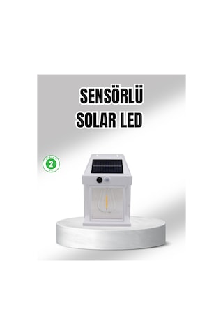 Güneş Enerjili Dış Mekan Sensörlü Duvar Lambası Ip65 Su Geçirmez Renkli