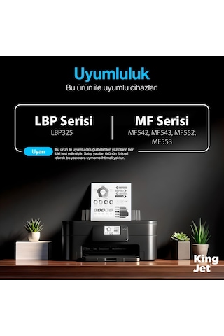 Kingjet Canon Uyumlu Mf553 Standart Kapasiteli 20'li Paket Uyumlu Toner Çipli Crg-056
