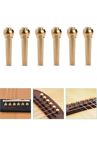 Midex Sn-12 Akustik Gitar Köprü Pimi 6 Adet Gold