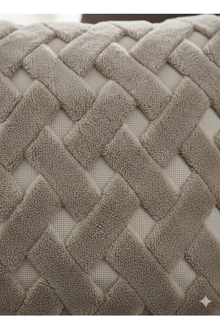 Fugo Concept 45x45 Cm Wellsoft Yumuşak Kırlent Kılıfı Kabartmalı Punch/bukle Desen Açık Bej