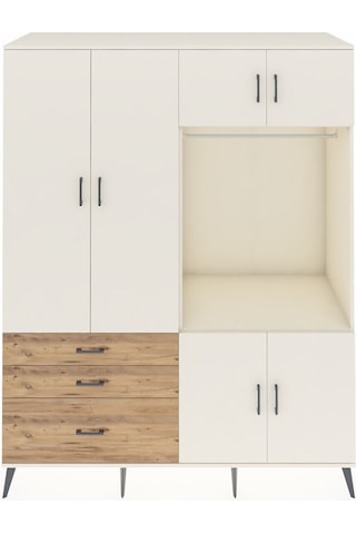 Kronos Gardrop 7 Raflı 3 Çekmeceli Tek Askılı 176x59x221 Aytaşı-aytaşı/çam Aytaşı/çam