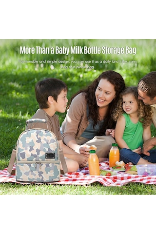 Maiyame Gri Meme Sütü Saklama Çantası - Isı İzolasyonlu Çift Katlı Muhafaza, Tek/çift Omuz Ve El Taşıma Seçenekleriyle Taze Tutma Gri