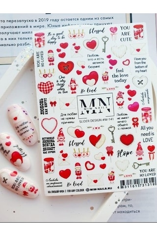 Nail Art Slider Stiker Kaktüs Ve Sukulent W141 Beyaz