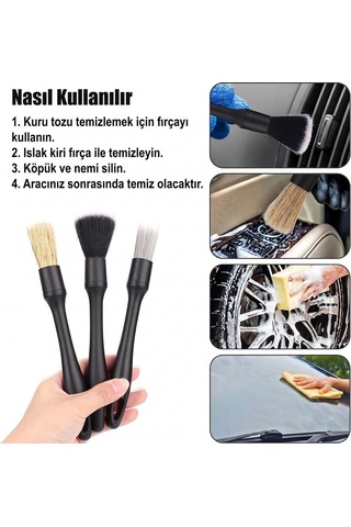 Sunup Sn-29167 Çok Fonksiyonlu 5'li Oto Detay Temizleme Fırça Seti