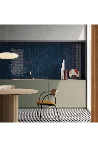 VitrA 10x10 retromix Fon Safir Mavi Parlak Duvar Karosu K94842480