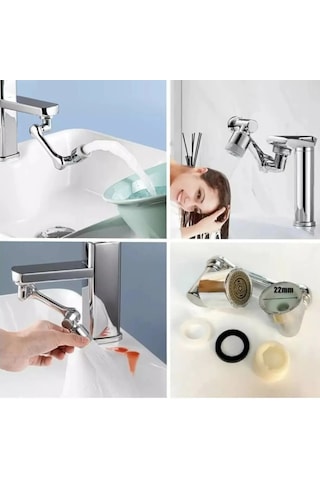 Mucit Home Krom Tasarruflu 4 Modlu Şelale Ayarlanabilir Musluk Başlığı Eviye Batarya