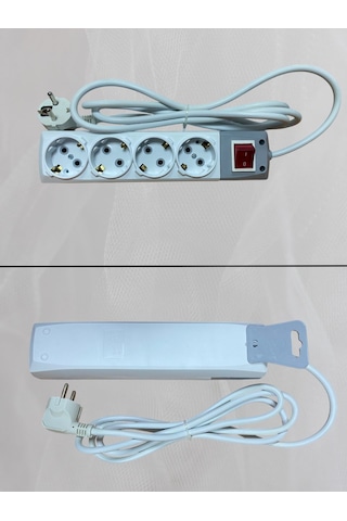De-pa 4'lü Anahtarlı Grup Priz 5 Metre