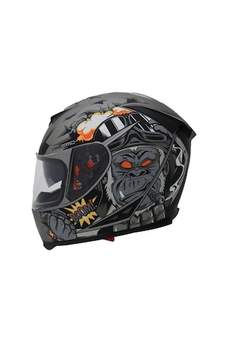 Cox Güneş Vizörlü Kapalı Kask Sr-f Boom Full Face Kask Açık Gri - Koyu Gri