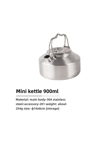 "cls 1l Ultra Hafif Paslanmaz Çelik Kamp Su Isıtıcısı Taşınabilir Açık Hava Çaydanlığı Ve Kahve Potu" Gümüş
